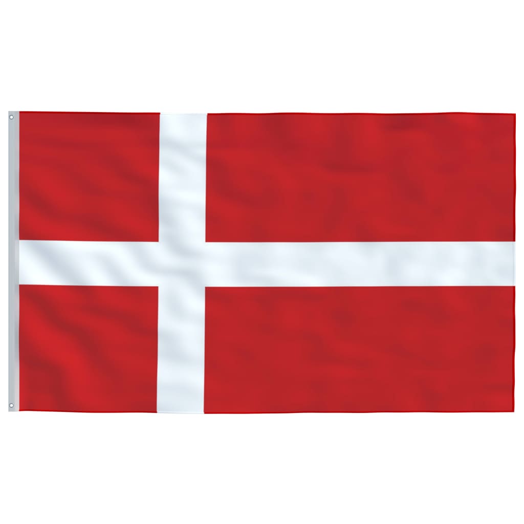 vidaXL Danijos vėliava su stiebu, aliuminis, 5,55m