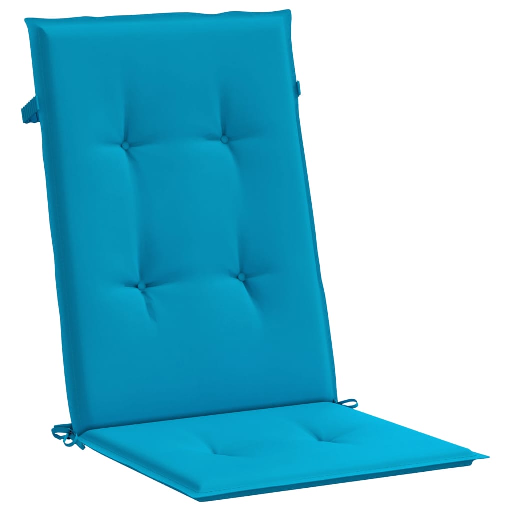 vidaXL Sodo kėdės pagalvėlės, 4vnt., mėlynos, 120x50x3cm, audinys