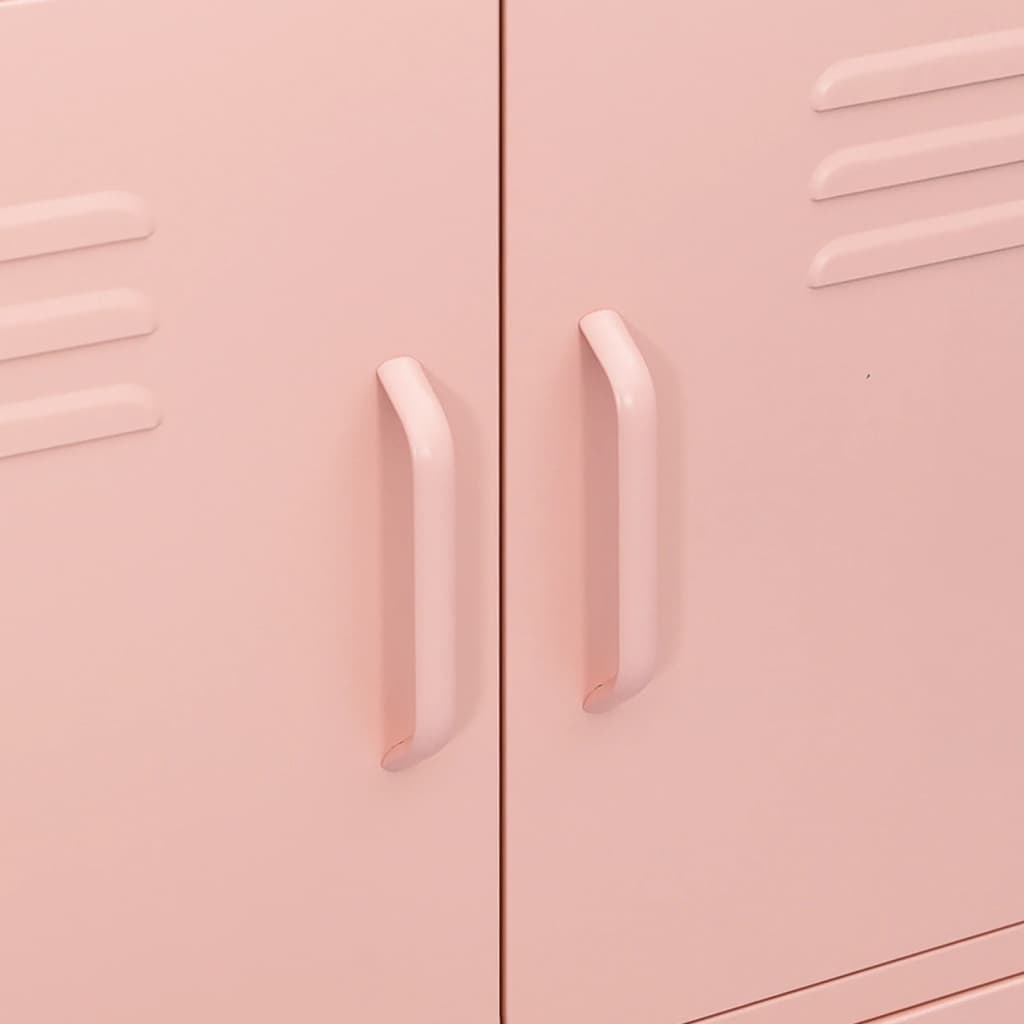 vidaXL Sandėliavimo spintelė, rožinės spalvos, 80x35x101,5cm, plienas
