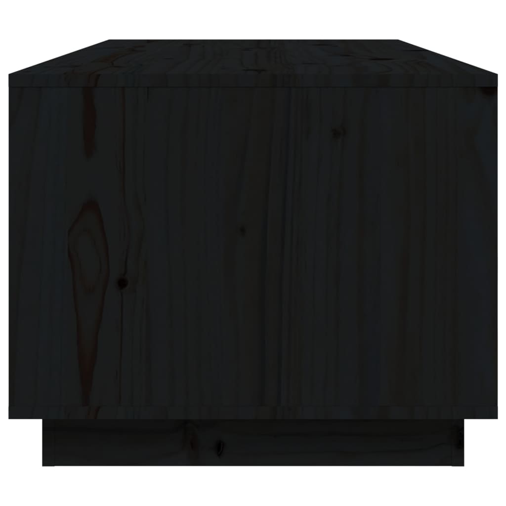 vidaXL Kavos staliukas, juodas, 100x50x41cm, pušies medienos masyvas