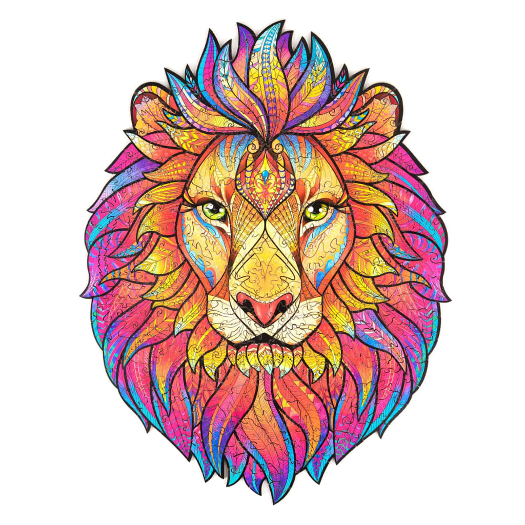 UNIDRAGON Medinė dėlionė Mysterious Lion, 192 detalės, 24x31cm