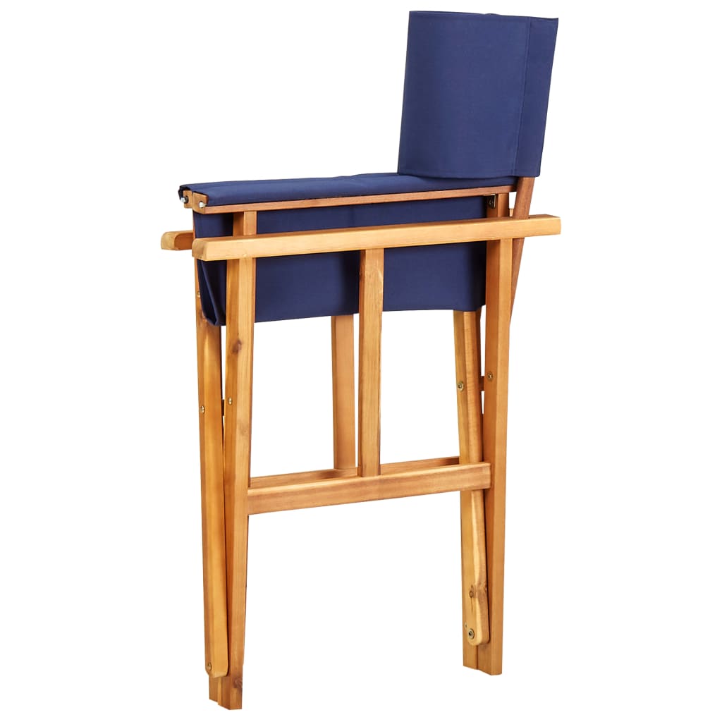 vidaXL Režisieriaus kėdės, 2 vnt., mėlynos, akacijos medienos masyvas