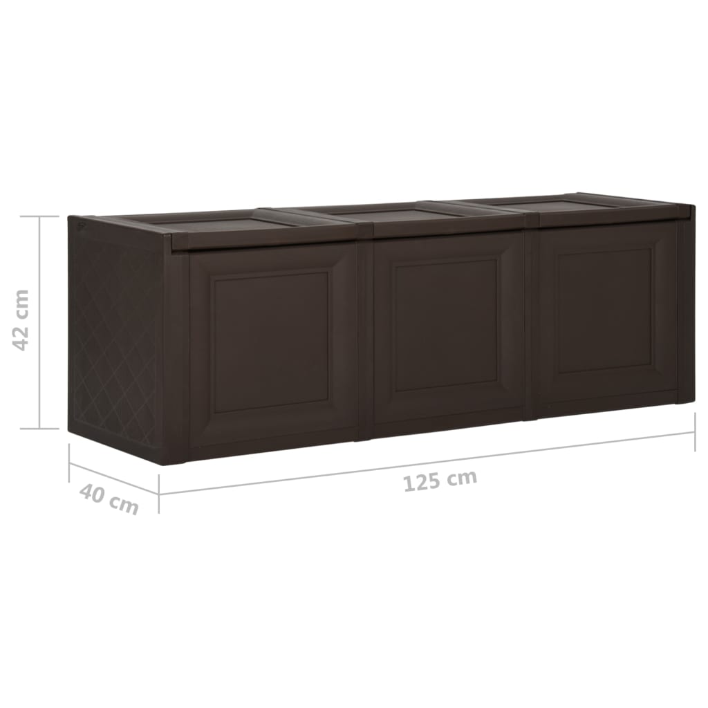 vidaXL Dėžė pagalvėlėms, rudos spalvos, 125x40x42cm, 130l