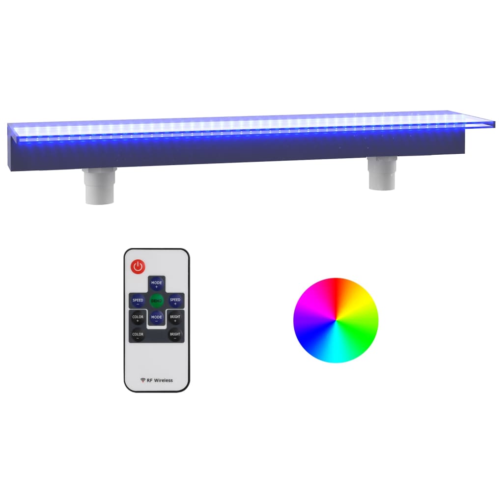 vidaXL Krioklys su įvairių spalvų LED lemputėmis, 108cm, akrilas