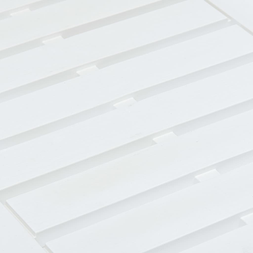 vidaXL Sodo stalas, baltos spalvos, 78x55x38cm, plastikas