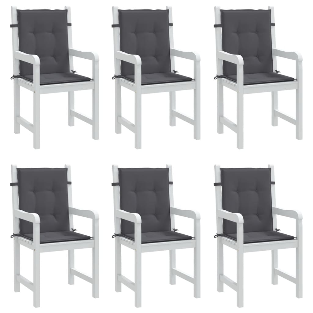 vidaXL Sodo kėdės pagalvėlės, 6vnt., antracito, audinys