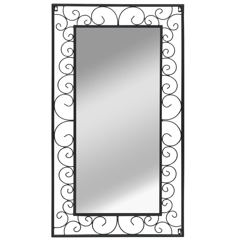 vidaXL Sieninis veidrodis, stačiakampio formos, 60x110cm, juodas