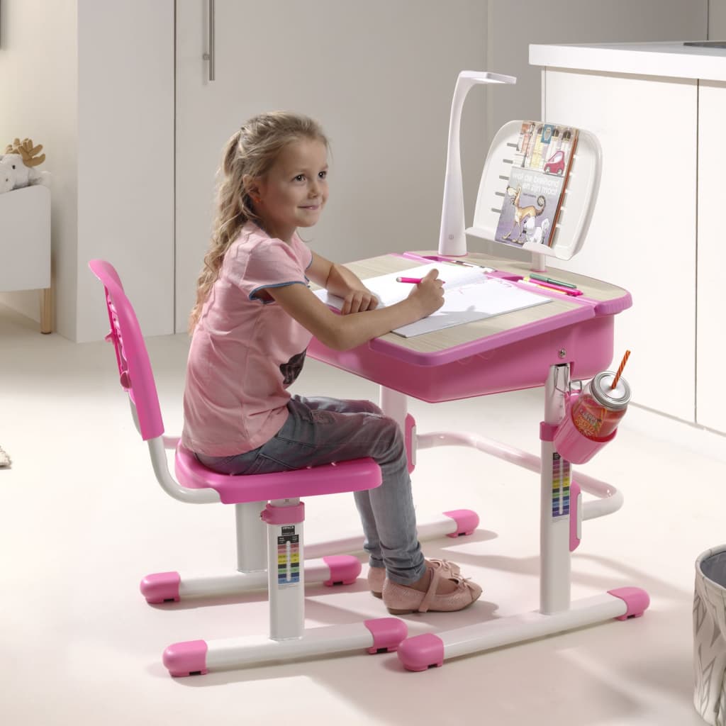 Vipack Rašomasis stalas su kėde Comfortline 301, rožinis/baltas