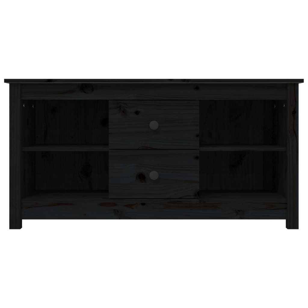 vidaXL Televizoriaus spintelė, juoda, 103x36,5x52cm, pušies masyvas