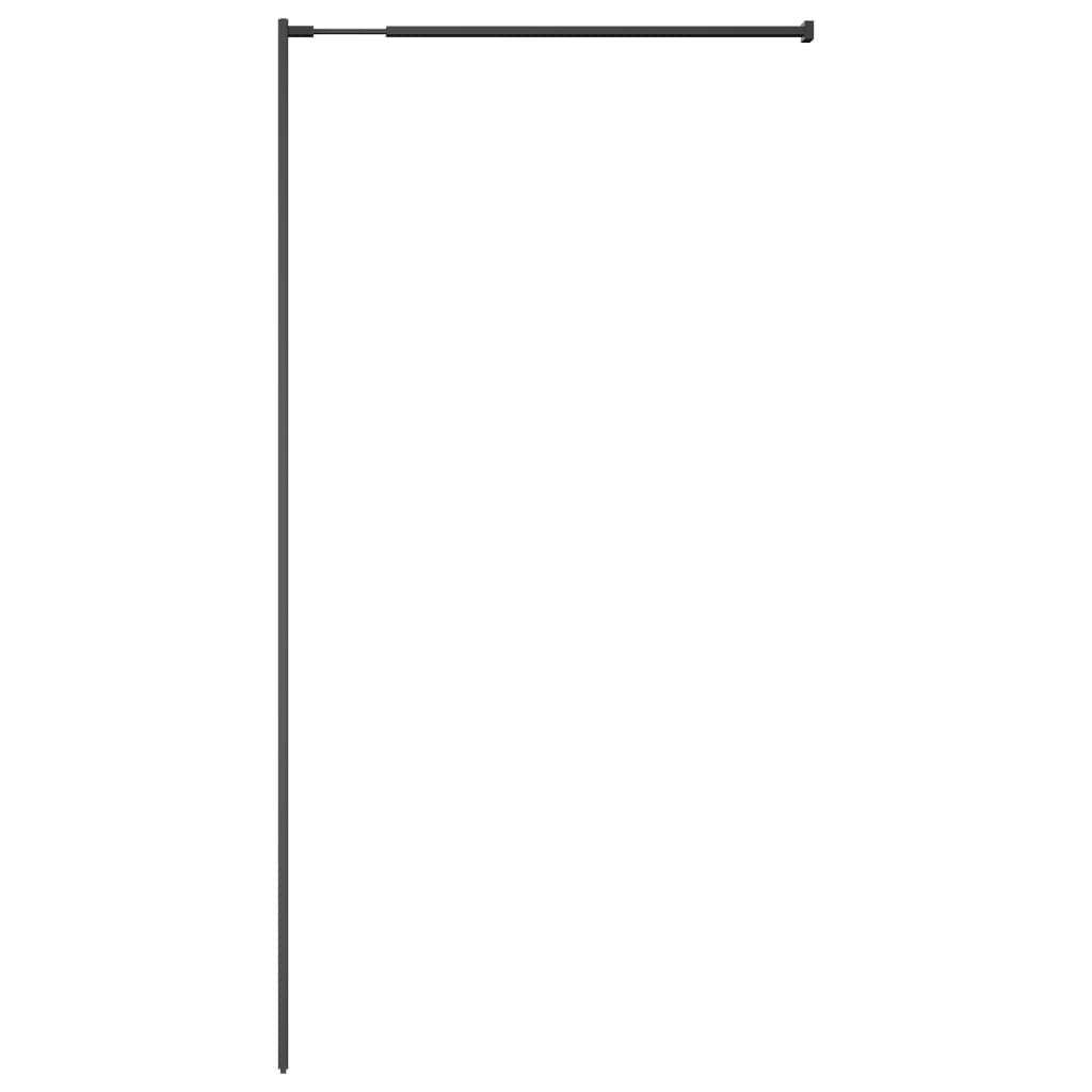 vidaXL Dušo sienelė su lentyna, juoda, 90x195cm, ESG stiklas/aliuminis
