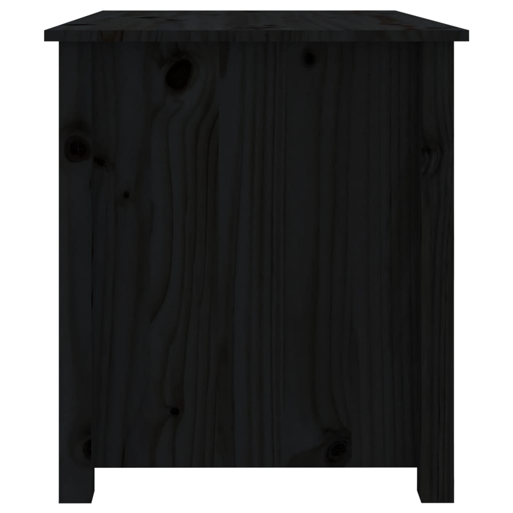 vidaXL Kavos staliukas, juodas, 71x49x55cm, pušies medienos masyvas