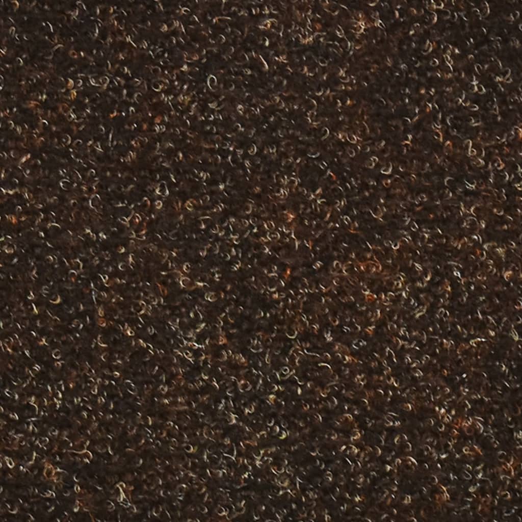 vidaXL Lipnūs laiptų kilimėliai, 5vnt., rudos spalvos, 65x21x4cm