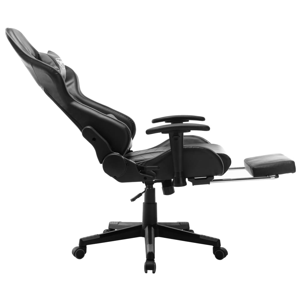 vidaXL Žaidimų kėdė su pakoja, juodos ir pilkos spalvos, dirbtinė oda