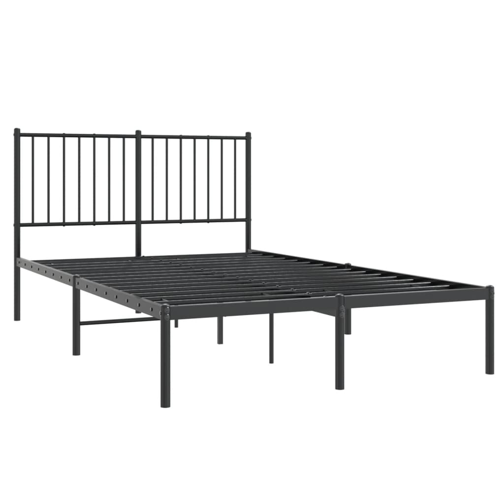 vidaXL Metalinis lovos rėmas su galvūgaliu, juodos spalvos, 120x200cm