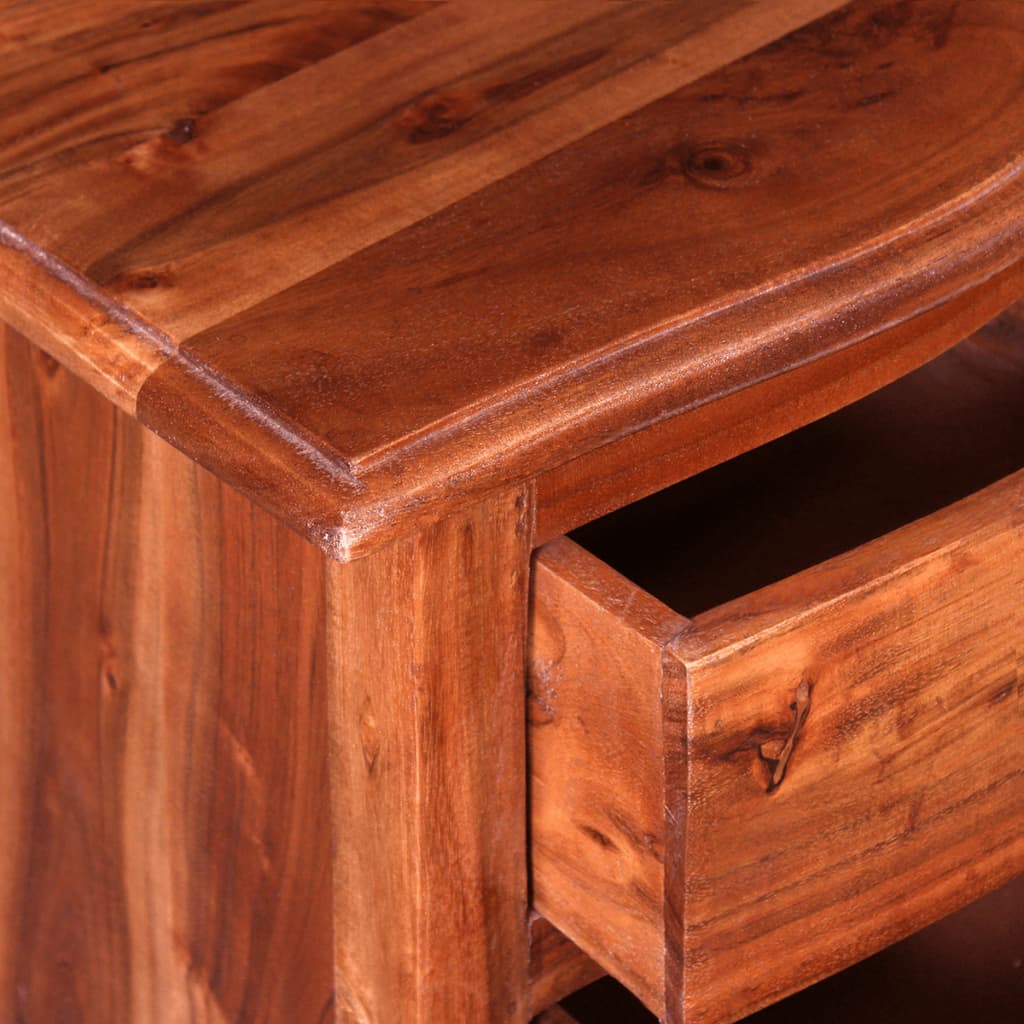 vidaXL Naktinis staliukas su stalčiais, tvirta akacijos mediena