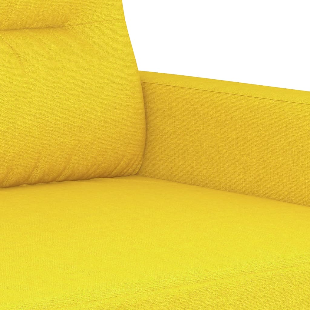 vidaXL Dvivietė sofa, šviesiai geltonos spalvos, 120cm, audinys