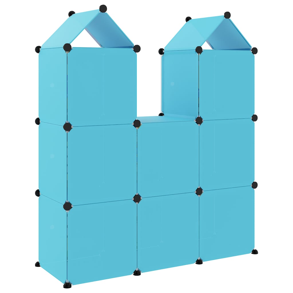 vidaXL Lentyna su 8 kubo formos skyriais vaikams, mėlynos spalvos, PP