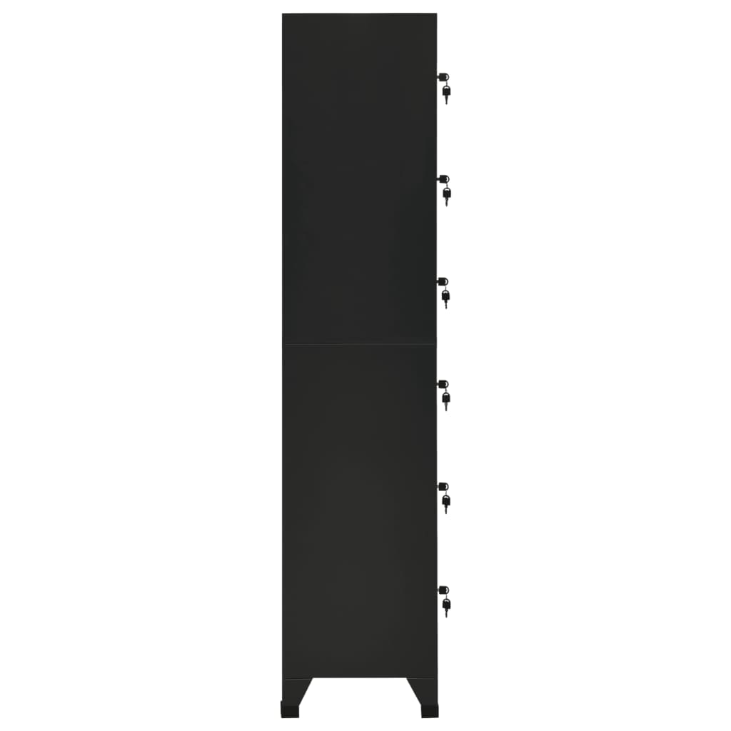 vidaXL Persirengimo spintelė, juodos spalvos, 38x40x180cm, plienas