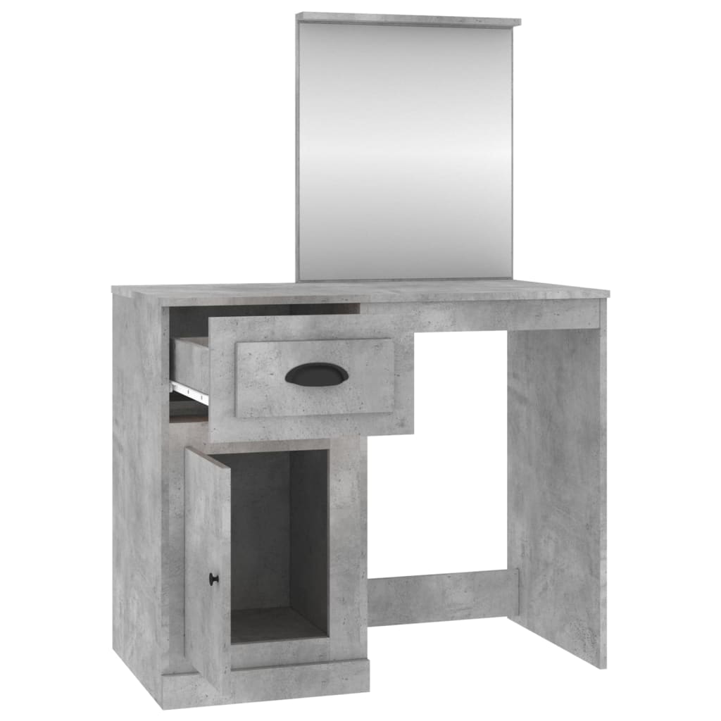 vidaXL Kosmetinis staliukas, betono pilkas, 90x50x132,5cm, mediena