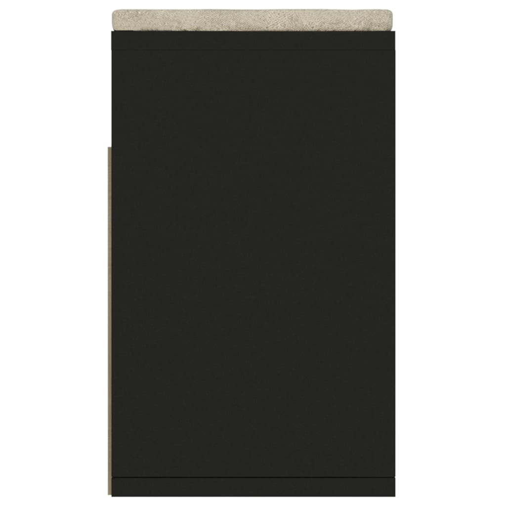 vidaXL Batų suoliukas su pagalvėle, juodos spalvos, 104x30x49cm, MDP