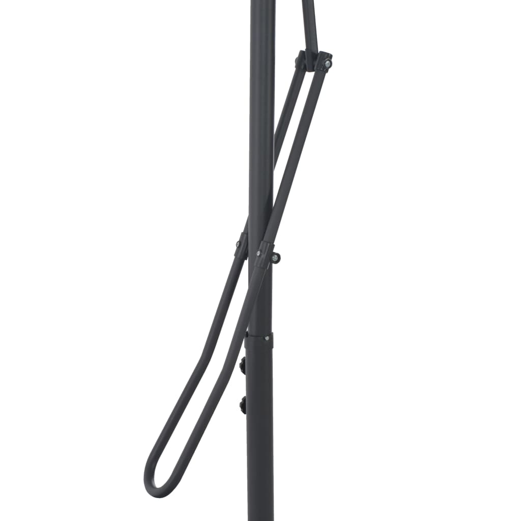 vidaXL Lauko skėtis su plieniniu stulpu, juodos spalvos, 250x250x230cm
