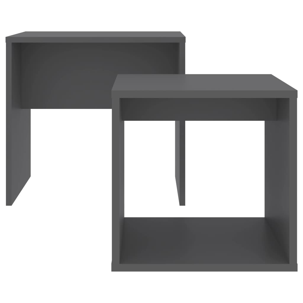 vidaXL Kavos staliukų komplektas, pilkos spalvos, 48x30x45cm, MDP