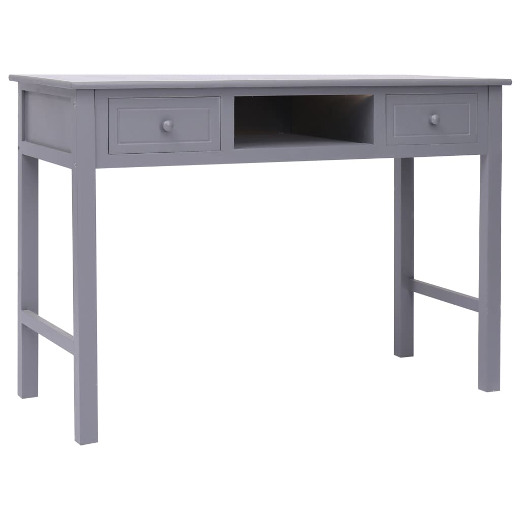 vidaXL Rašomasis stalas, pilkos spalvos, 110x45x76 cm, mediena