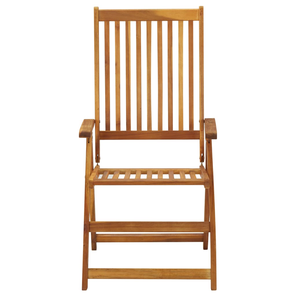 vidaXL Atlošiamos sodo kėdės, 3vnt., akacijos medienos masyvas
