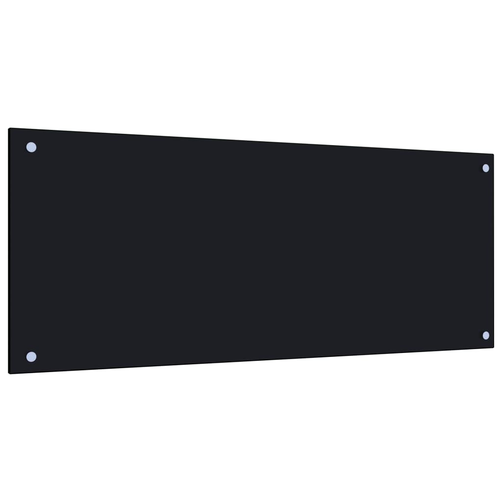 vidaXL Virtuvės sienelė, juodos spalvos, 100x40cm, grūdintas stiklas