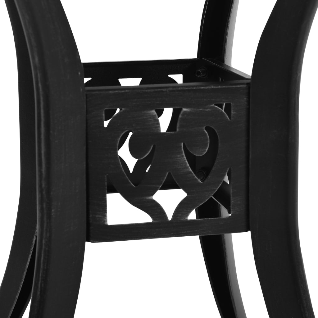 vidaXL Sodo staliukas, juodos spalvos, 78x78x72cm, lietas aliuminis