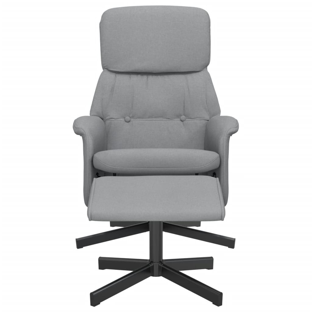 vidaXL Atlošiama kėdė su pakoja, šviesiai pilkos spalvos, audinys