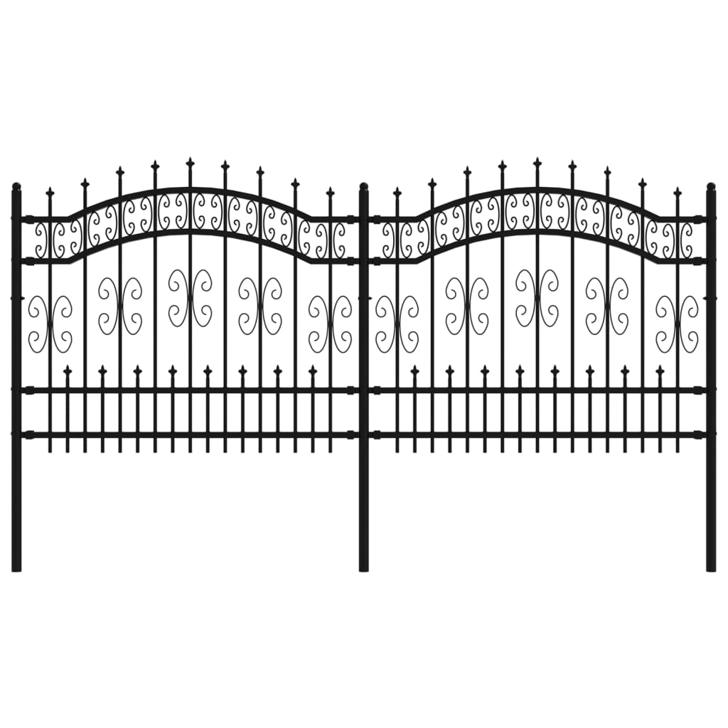 vidaXL Sodo tvora su smailiomis viršūnėmis, juoda, 140cm, plienas