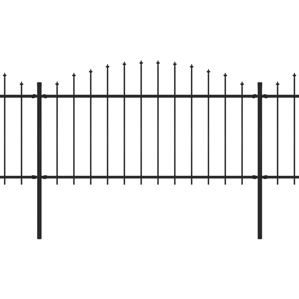 vidaXL Sodo tvora su iečių viršug., juoda, (1,25-1,5)x3,4m, plienas
