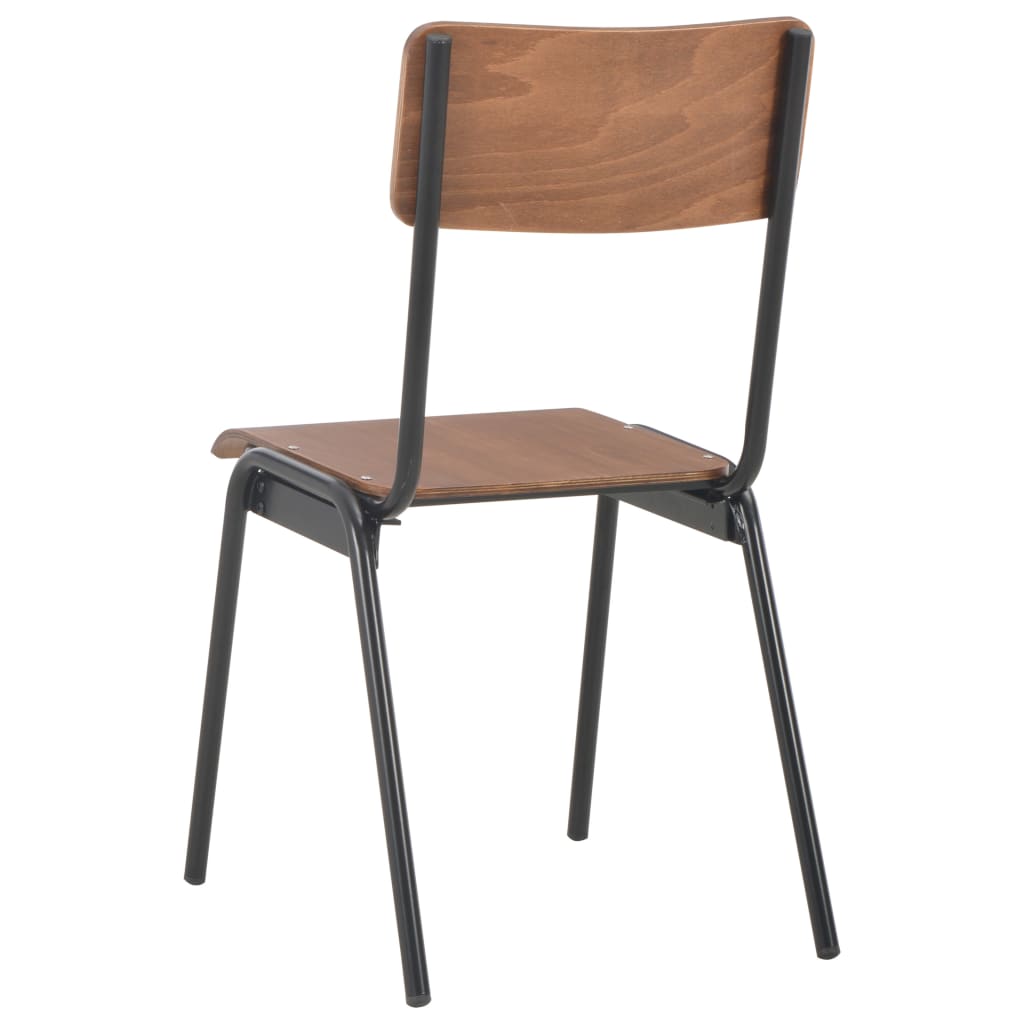 vidaXL Valgomojo kėdės, 6 vnt., rudos sp., fanera (280084+280085)