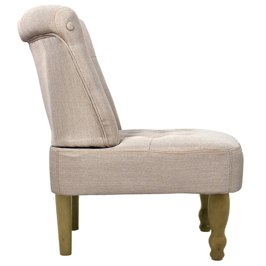 vidaXL Prancūziško stiliaus kėdės, 2vnt., kreminės, audinys