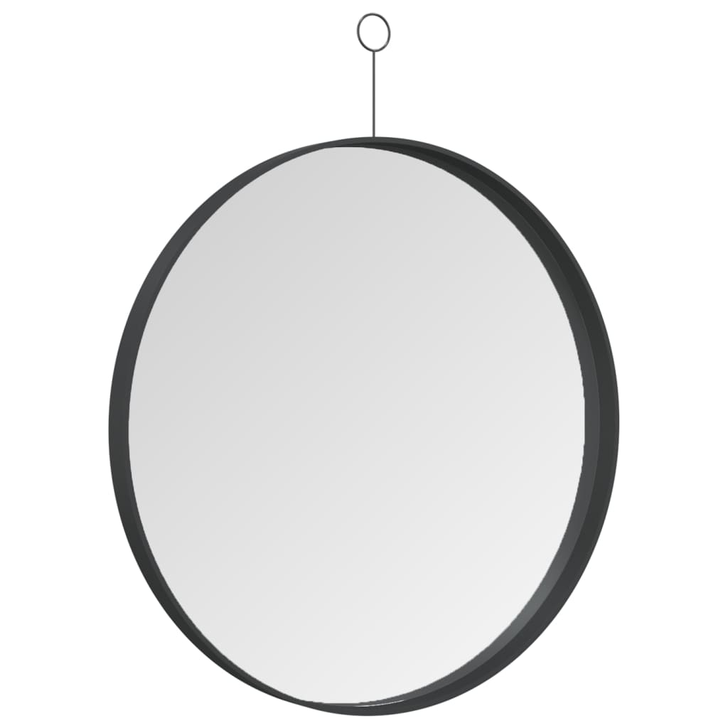 vidaXL Pakabinamas veidrodis su kabliuku, juodos spalvos, 50cm