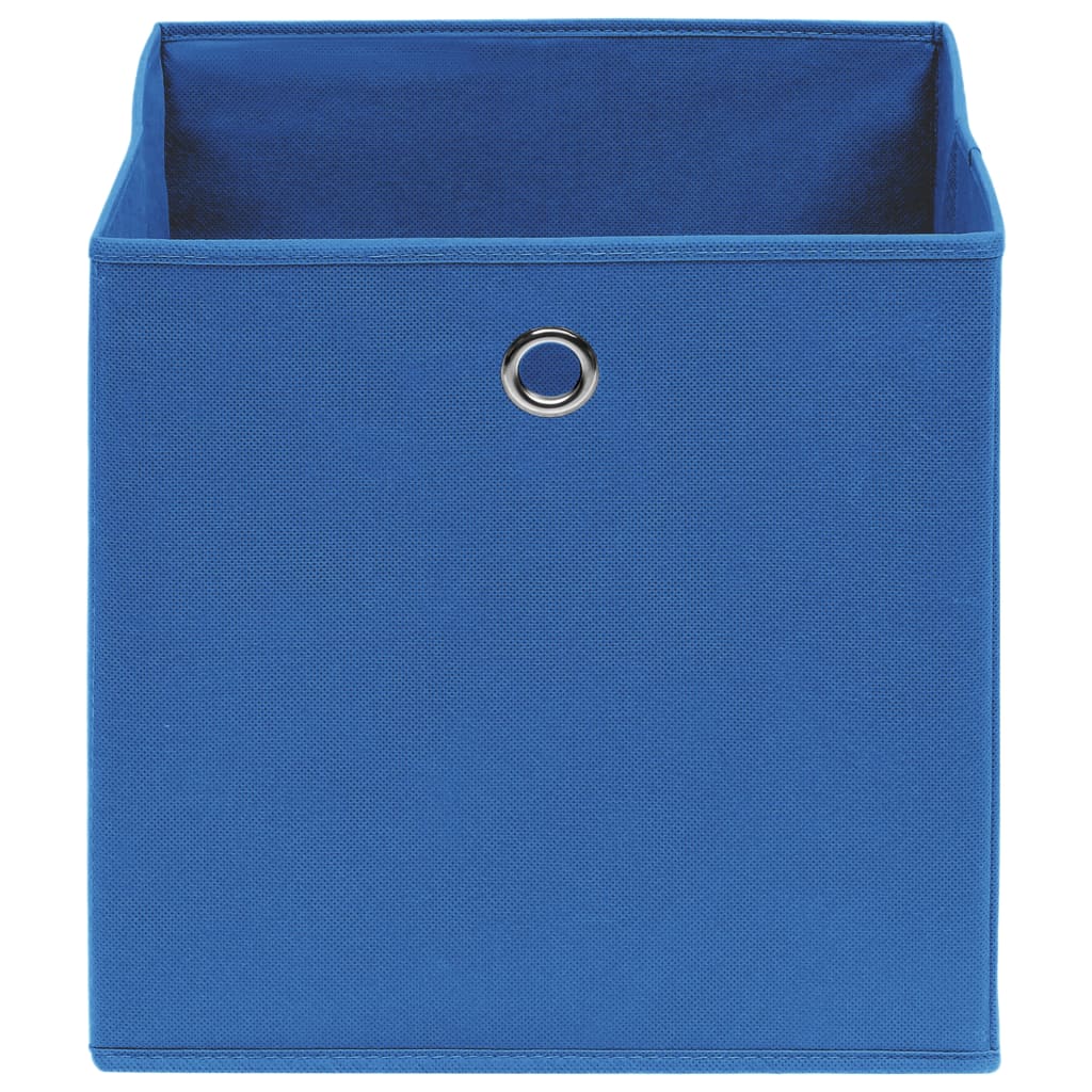 vidaXL Daiktadėžės, 10vnt., mėlynos spalvos, 32x32x32cm, audinys