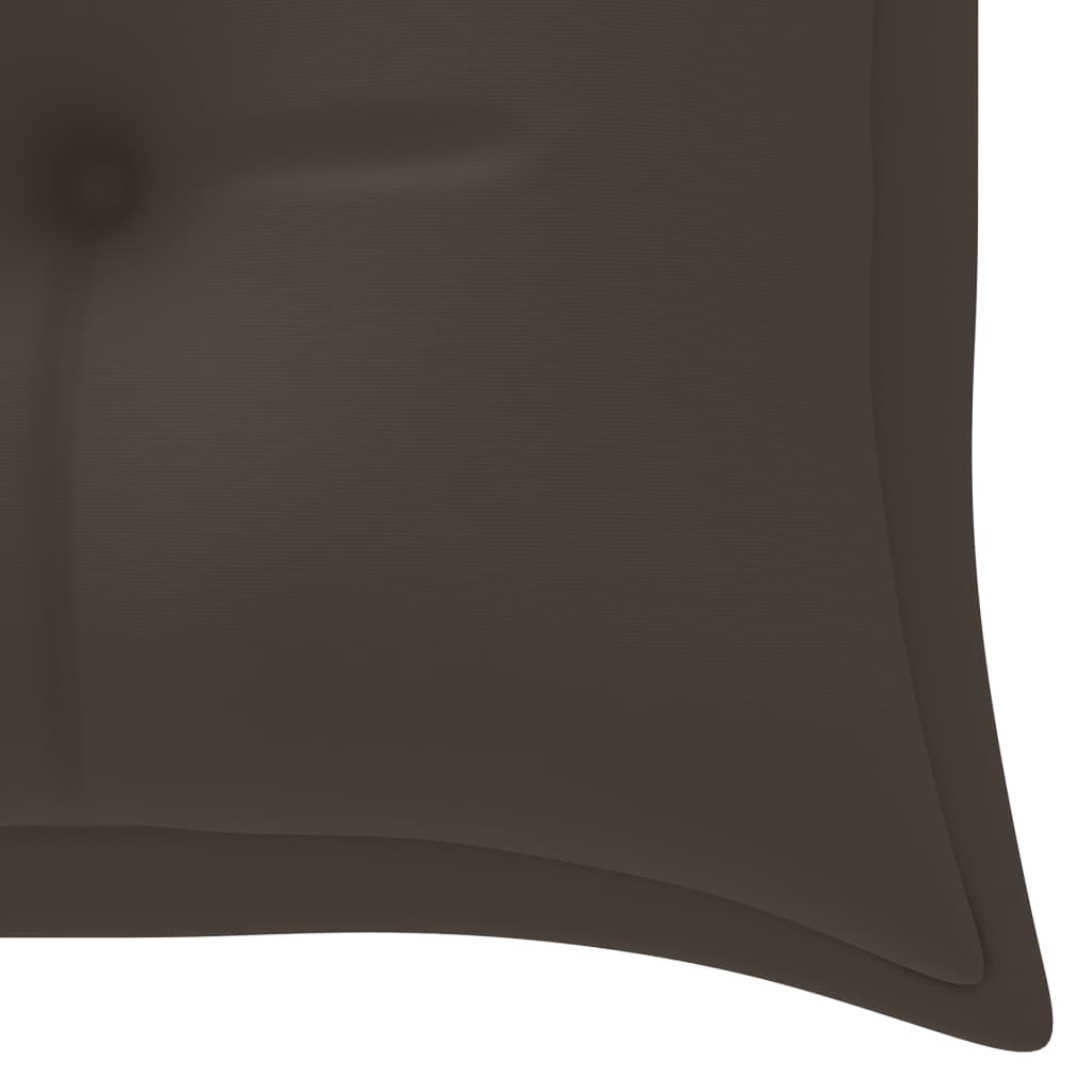 vidaXL Sodo suoliukas su taupe spalvos pagalvėle, 150cm, tikmedis