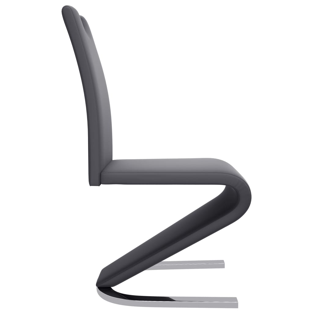 vidaXL Valgomojo kėdės, 6vnt., pilkos, dirbtinė oda, zigzago formos