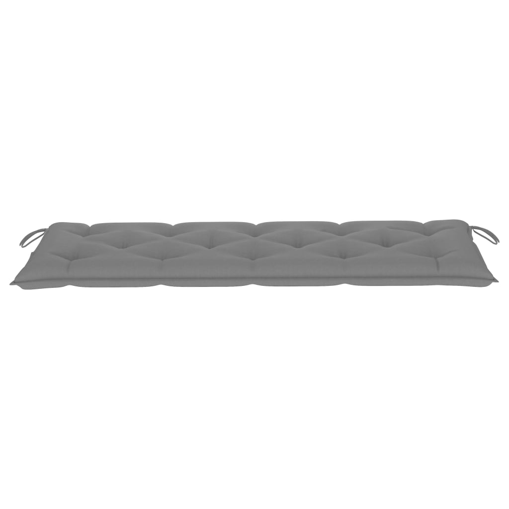 vidaXL Sodo suoliukas su pilka pagalvėle, 150cm, tikmedžio masyvas