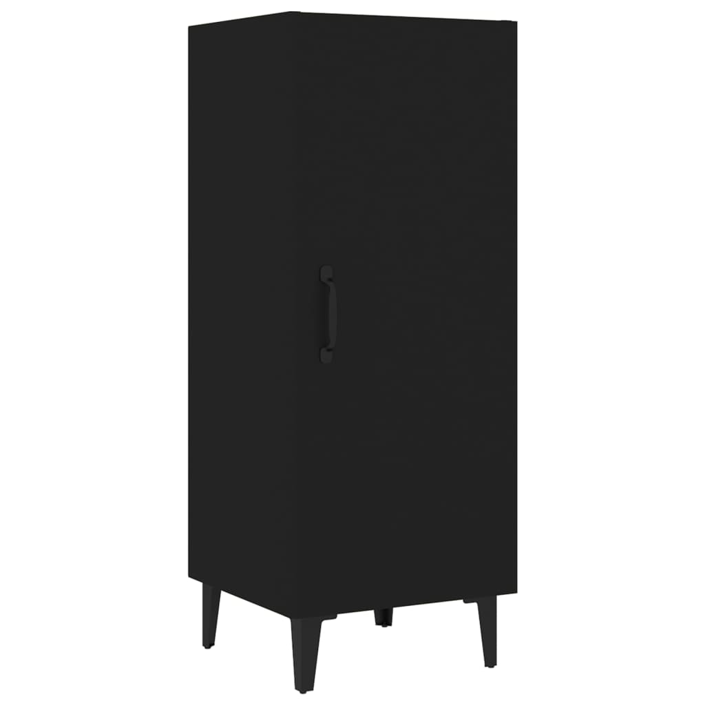vidaXL Komoda, juodos spalvos, 35x34x180cm, apdirbta mediena