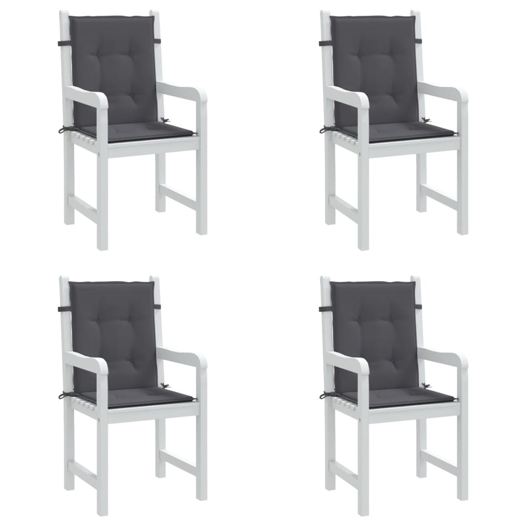 vidaXL Sodo kėdės pagalvėlės, 4vnt., antracito, audinys