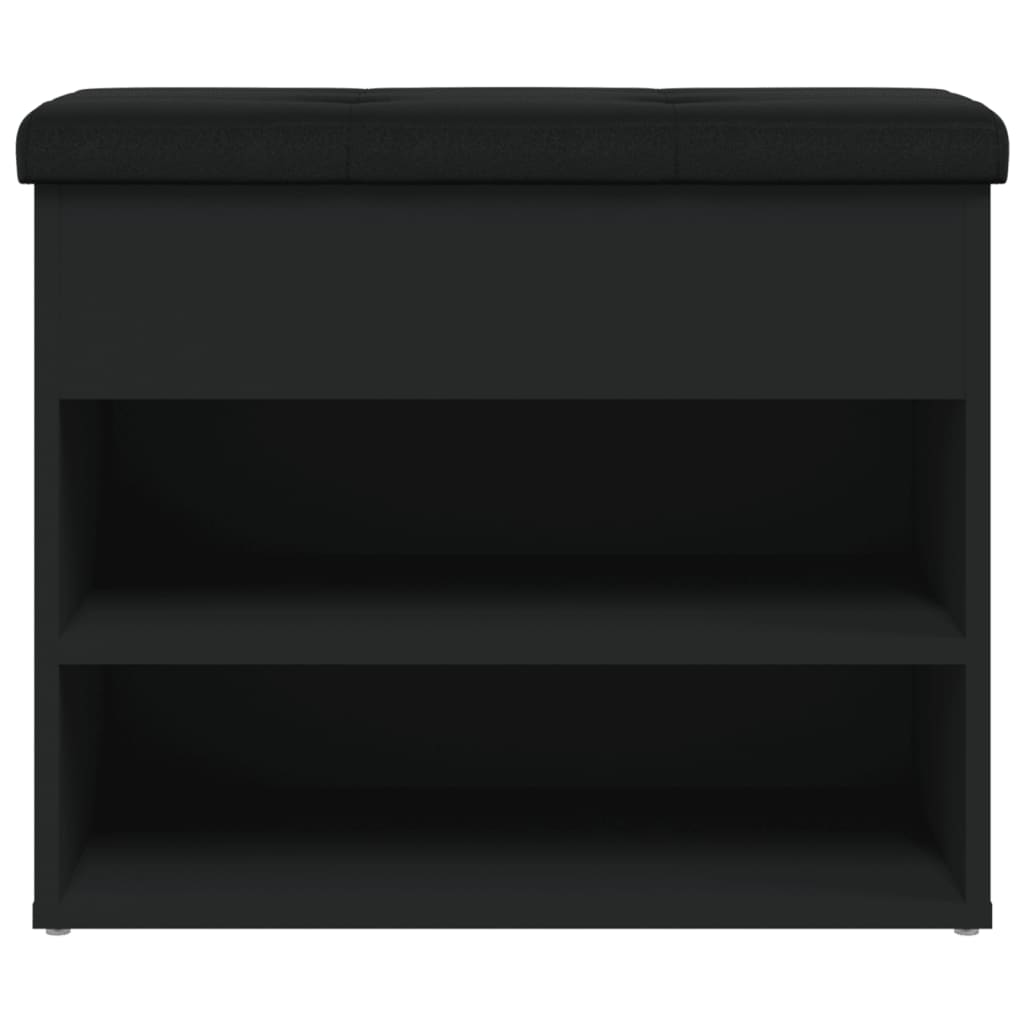 vidaXL Batų suoliukas, juodos spalvos, 62x32x50cm, apdirbta mediena