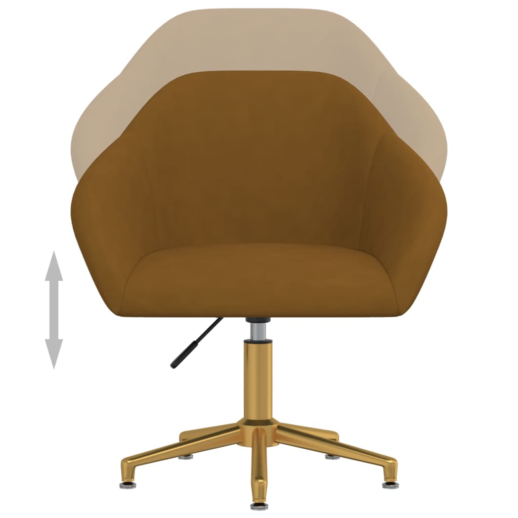 vidaXL Pasukama biuro kėdė, rudos spalvos, aksomas (330597)