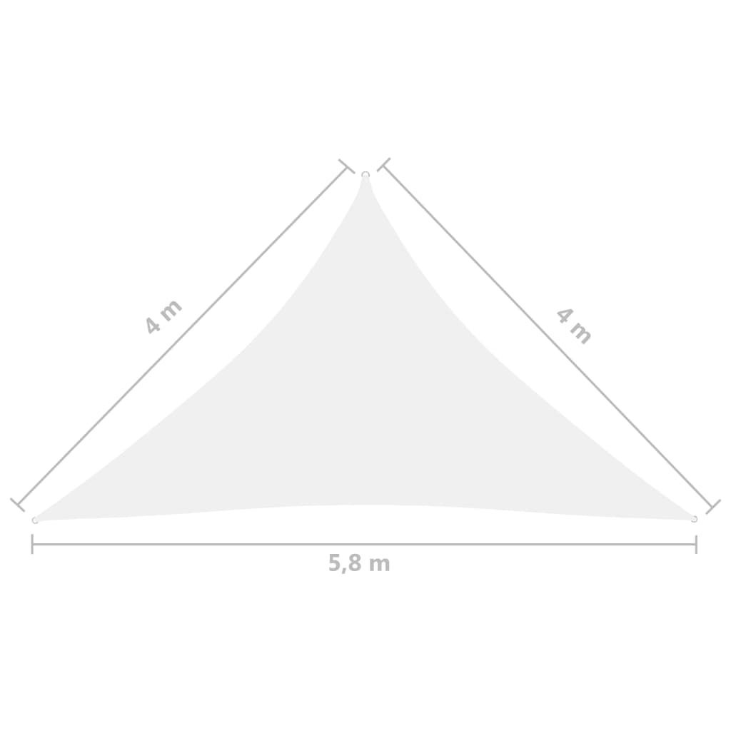 vidaXL Uždanga nuo saulės, balta, 4x4x5,8m, oksfordo audinys, trikampė