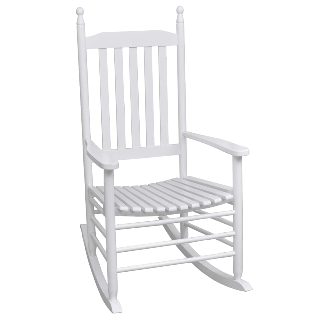 vidaXL Supama kėdė su išlenkta sėdyne, balta, medinė