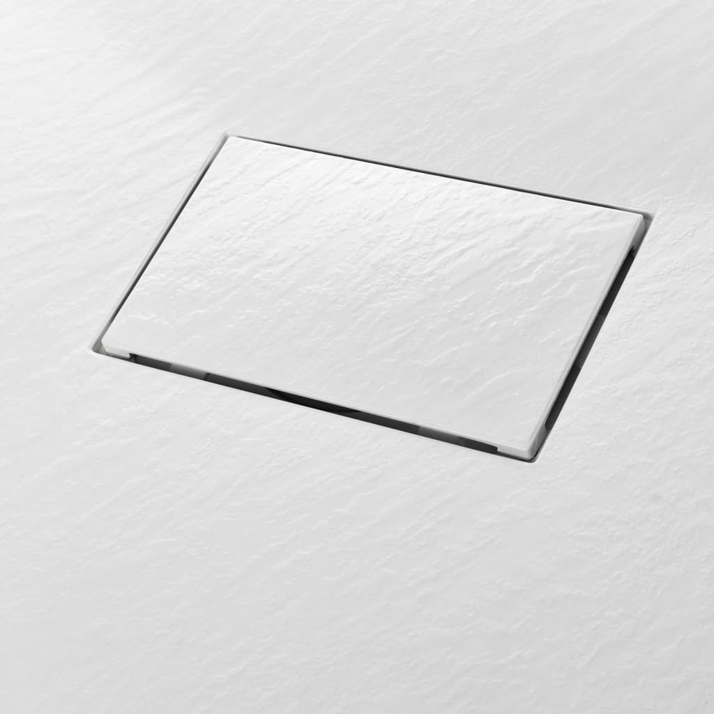 vidaXL Dušo padėklas, baltos spalvos, 80x80 cm, lieto lakšto junginys