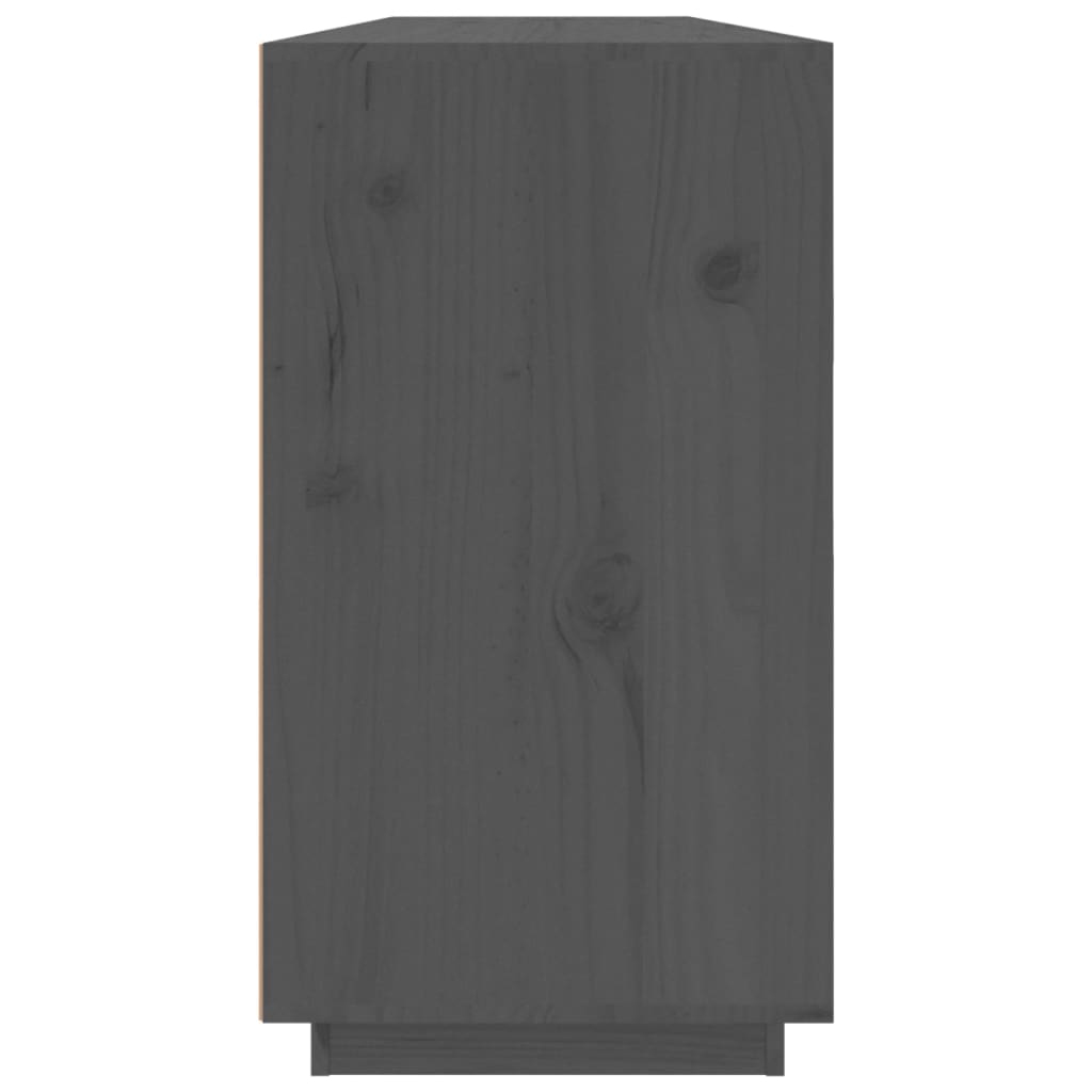 vidaXL Šoninė spintelė, pilka, 100x40x75cm, pušies medienos masyvas
