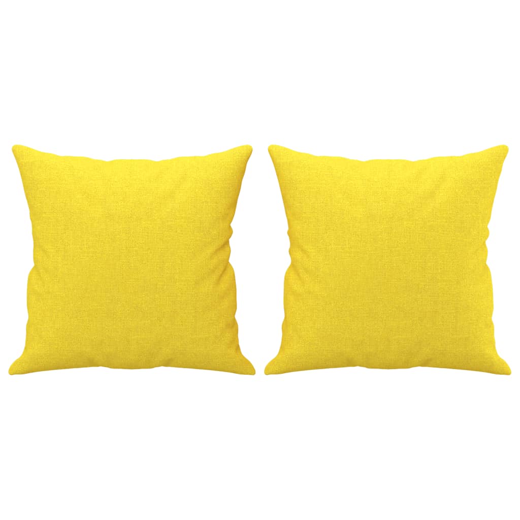 vidaXL Sofos komplektas su pagalvėmis, 2 dalių, geltonas, audinys