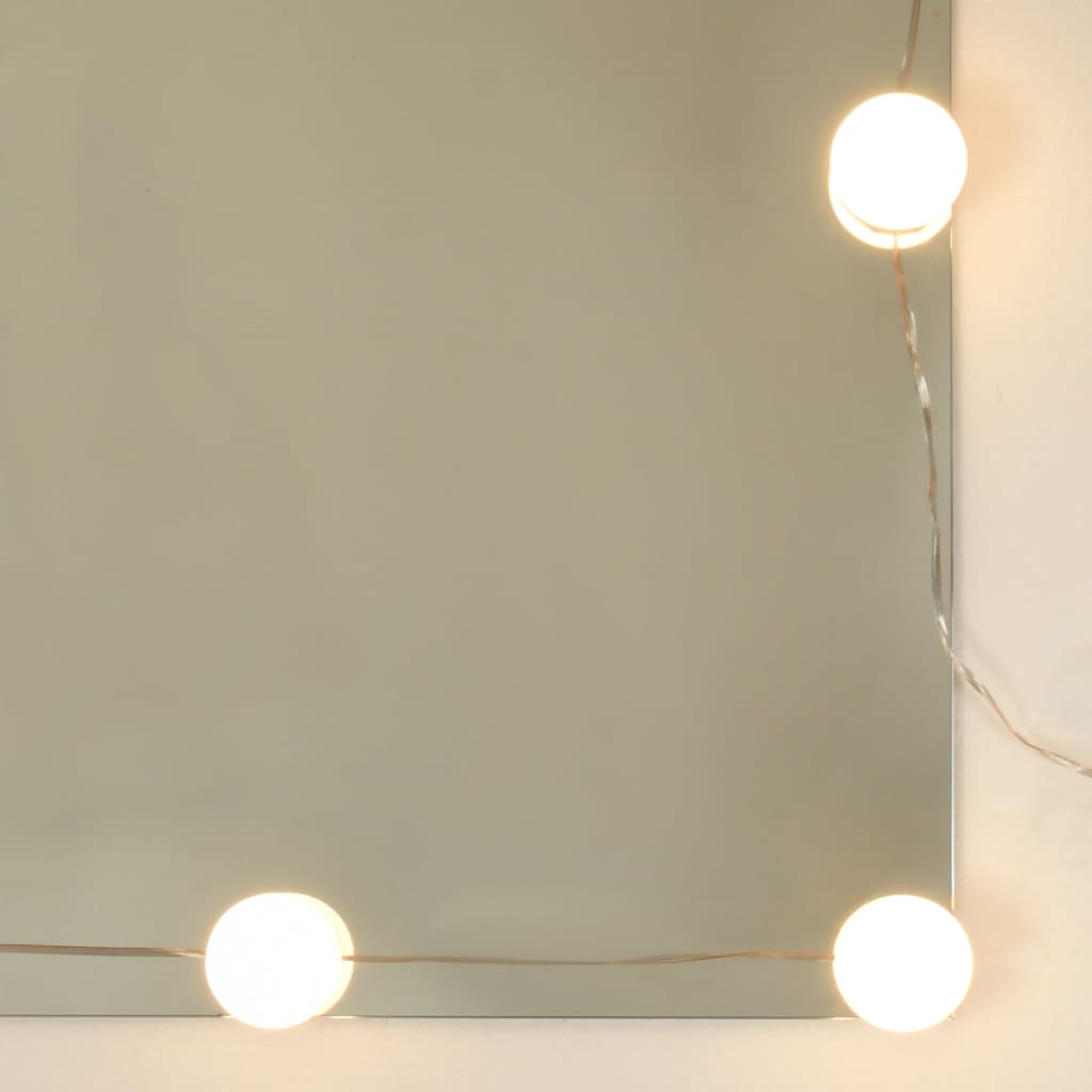vidaXL Kosmetinio staliuko komplektas su LED, ąžuolo, apdirbta mediena